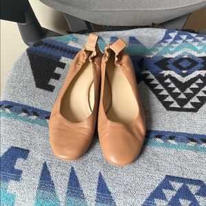 Everlane day heel pecan stacked